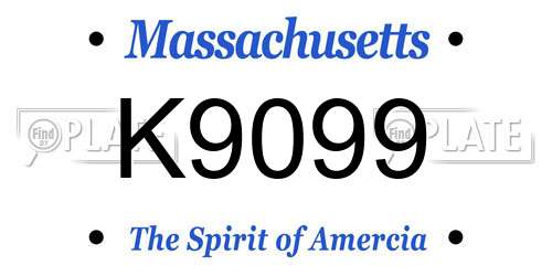 K9099 Massachusetts License Plate