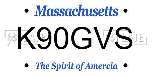 K90GVS Massachusetts License Plate