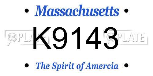 K9143 Massachusetts License Plate