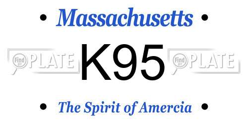 K95 Massachusetts License Plate