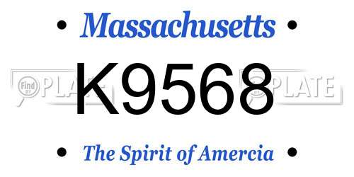 K9568 Massachusetts License Plate