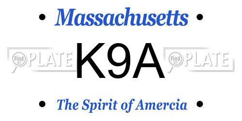 K9A Massachusetts License Plate