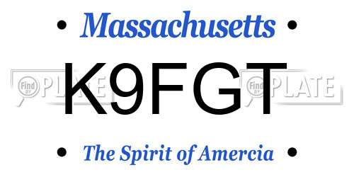 K9FGT Massachusetts License Plate