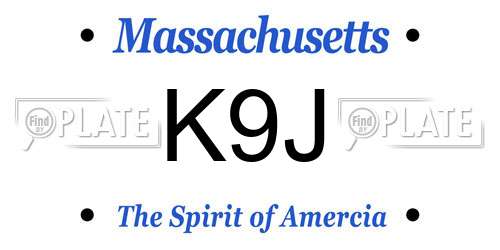 K9J Massachusetts License Plate
