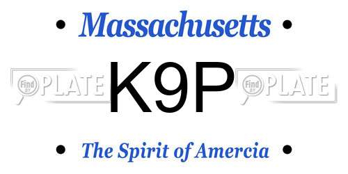 K9P Massachusetts License Plate