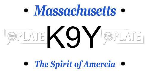 K9Y Massachusetts License Plate