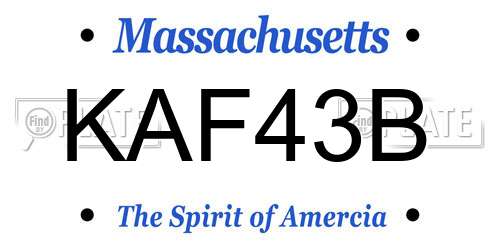 KAF43B Massachusetts License Plate