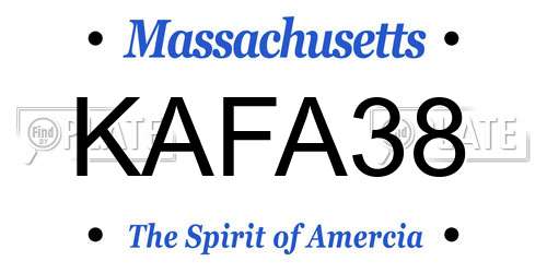 KAFA38 Massachusetts License Plate
