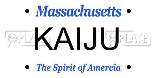 KAIJU Massachusetts License Plate