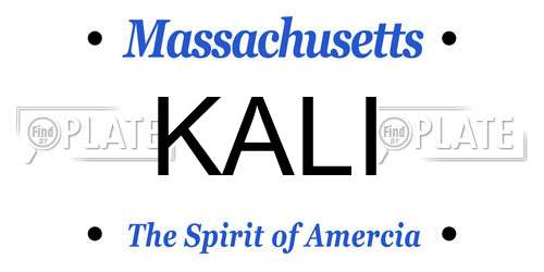 KALI Massachusetts License Plate