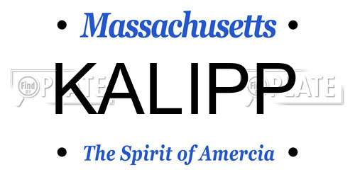 KALIPP Massachusetts License Plate