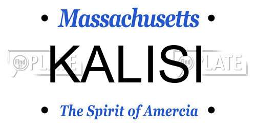 KALISI Massachusetts License Plate
