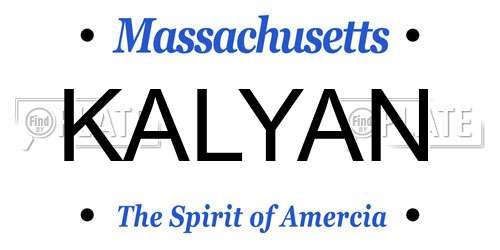 KALYAN Massachusetts License Plate