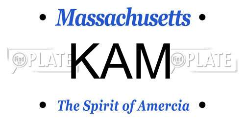 KAM Massachusetts License Plate