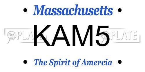 KAM5 Massachusetts License Plate