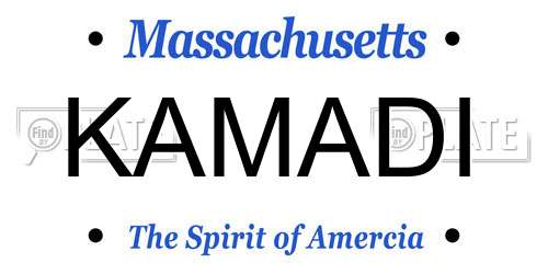 KAMADI Massachusetts License Plate