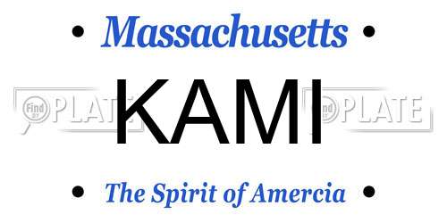 KAMI Massachusetts License Plate