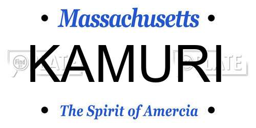 KAMURI Massachusetts License Plate