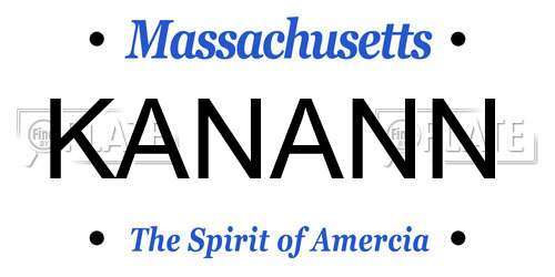 KANANN Massachusetts License Plate