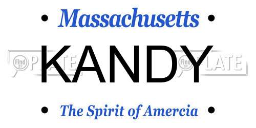 KANDY Massachusetts License Plate