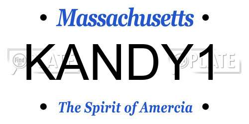 KANDY1 Massachusetts License Plate