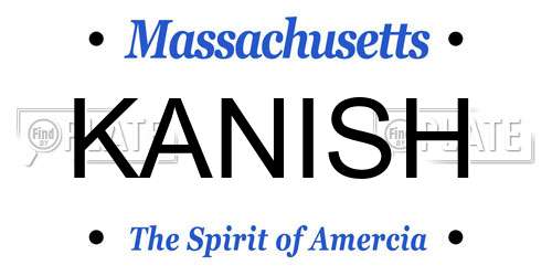 KANISH Massachusetts License Plate