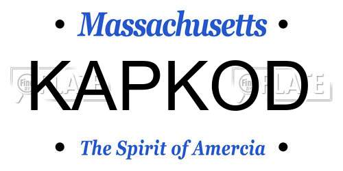 KAPKOD Massachusetts License Plate