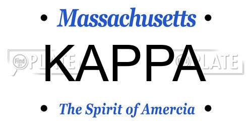 KAPPA Massachusetts License Plate