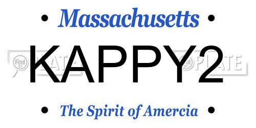 KAPPY2 Massachusetts License Plate