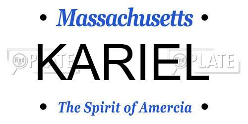 KARIEL Massachusetts License Plate