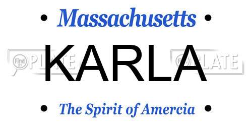 KARLA Massachusetts License Plate