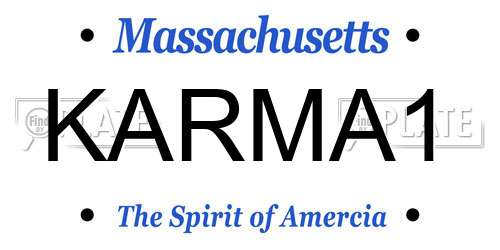 KARMA1 Massachusetts License Plate