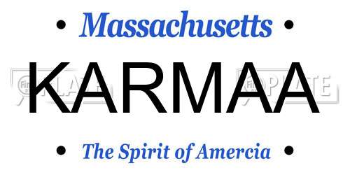 KARMAA Massachusetts License Plate