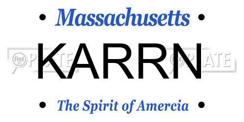 KARRN Massachusetts License Plate