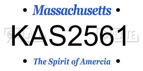 KAS2561 Massachusetts License Plate