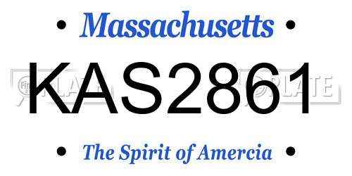 KAS2861 Massachusetts License Plate