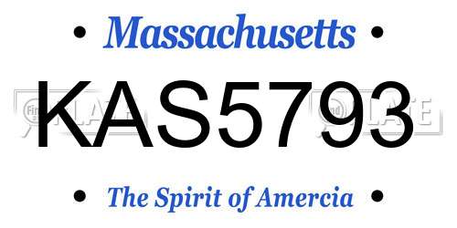 KAS5793 Massachusetts License Plate