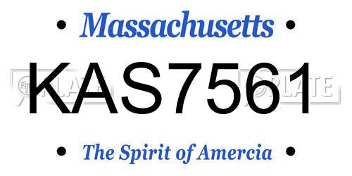 KAS7561 Massachusetts License Plate