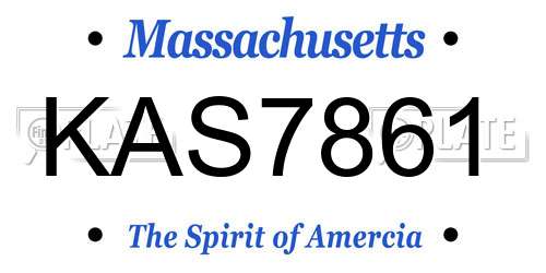 KAS7861 Massachusetts License Plate