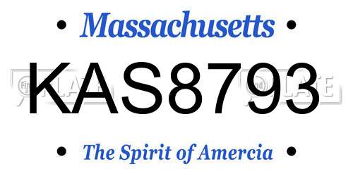 KAS8793 Massachusetts License Plate