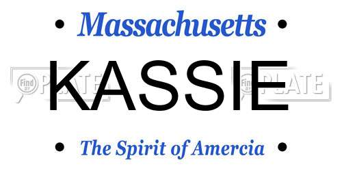 KASSIE Massachusetts License Plate