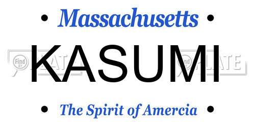 KASUMI Massachusetts License Plate