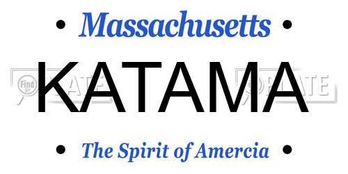 KATAMA Massachusetts License Plate