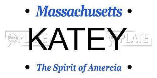 KATEY Massachusetts License Plate