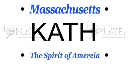 KATH Massachusetts License Plate