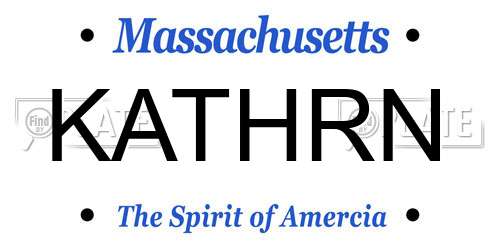 KATHRN Massachusetts License Plate