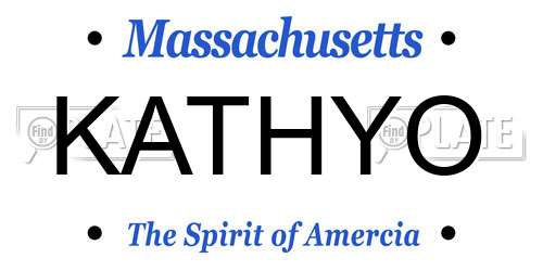 KATHYO Massachusetts License Plate