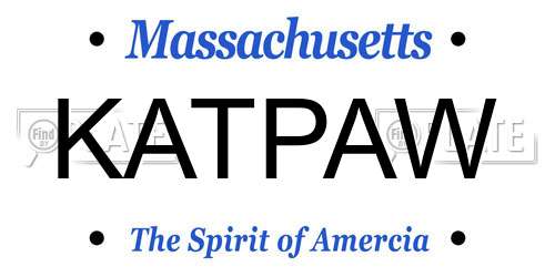 KATPAW Massachusetts License Plate