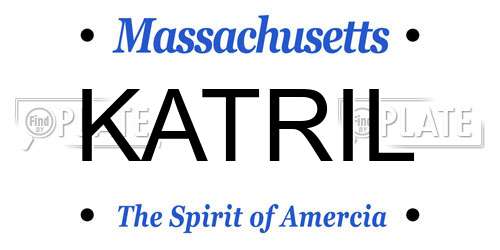 KATRIL Massachusetts License Plate