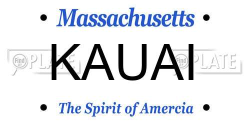 KAUAI Massachusetts License Plate
